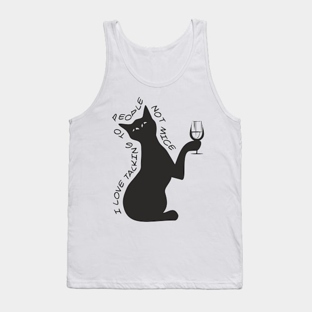 Cat with a glass Tank Top by aceofspace